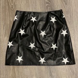 Black and white faux leather star skirt
